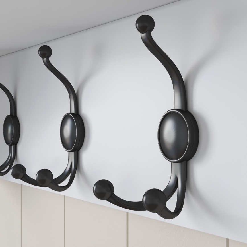 Patère murale 37,2x90 cm blanche/noire