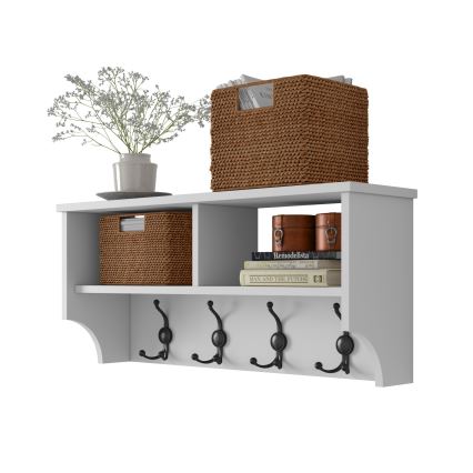 Patère murale 37,2x90 cm blanche/noire