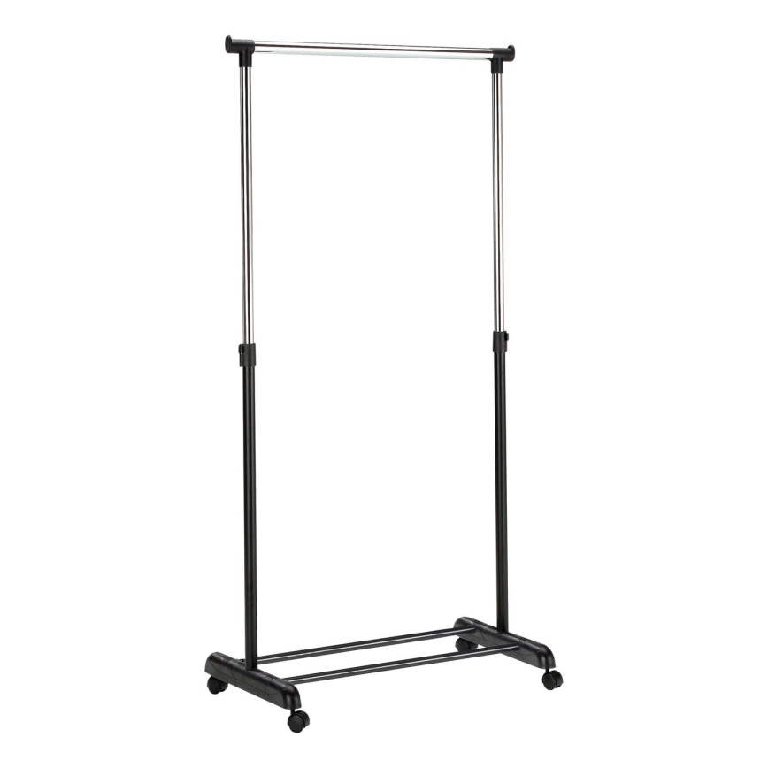 Patère murale amovible 170x88 cm noir/chrome brillant