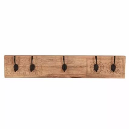 Patère murale MANU 15x80 cm bois massif/manguier