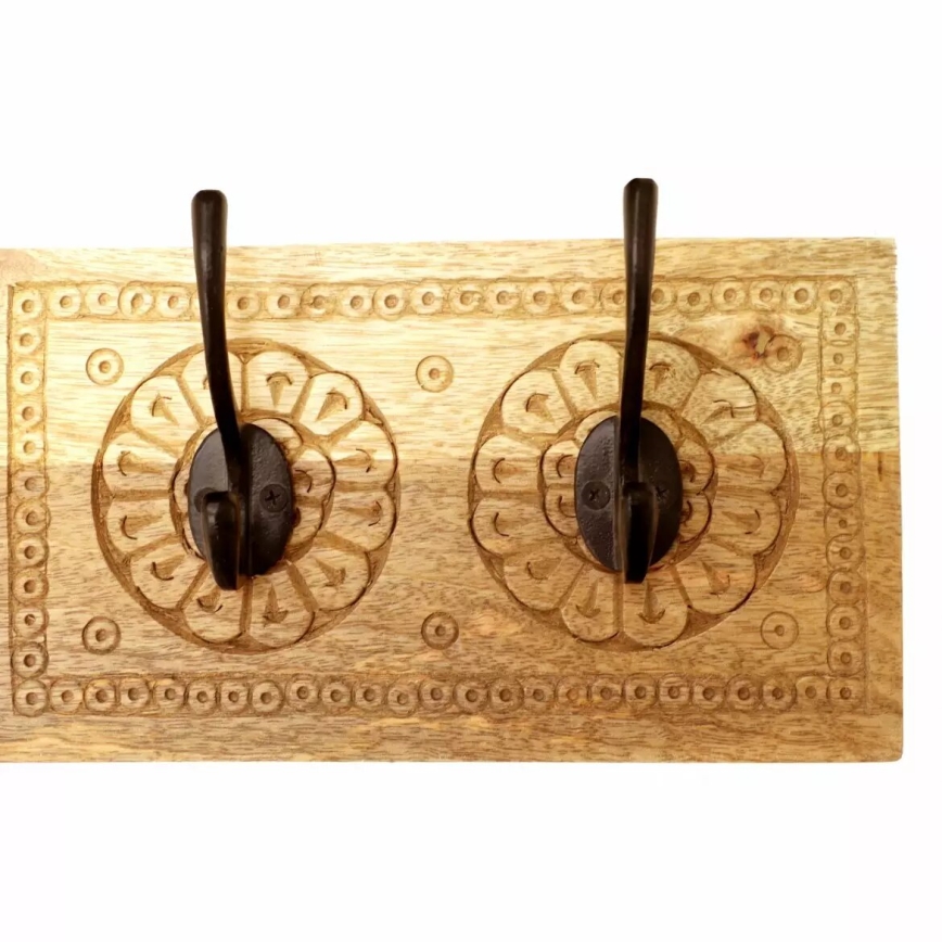 Patère murale MANU 15x80 cm bois massif/manguier