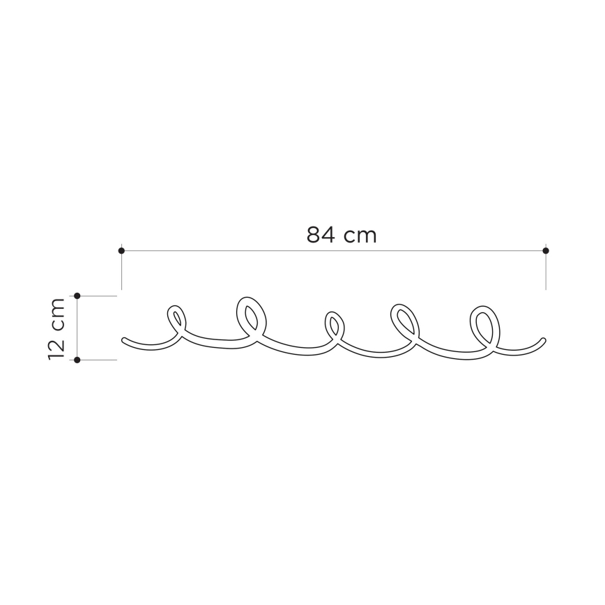 Patère murale SING 84x12 cm noire