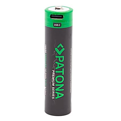 PATONA - Accumulateur 18650 Li-lon 3350mAh PREMIUM 3,7V avec USB-C charge