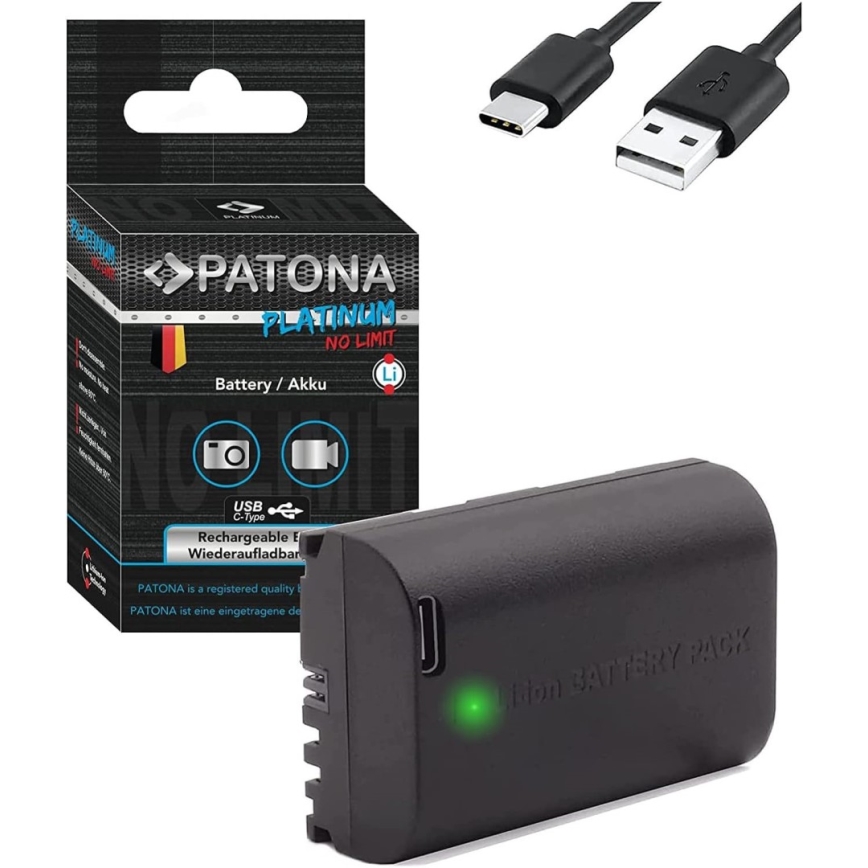 PATONA - Batterie Canon LP-E6NH 2600mAh Li-Ion Platinum USB-C