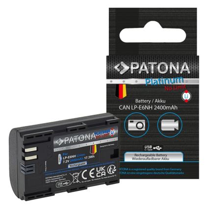 PATONA - Batterie Canon LP-E6NH 2600mAh Li-Ion Platinum USB-C