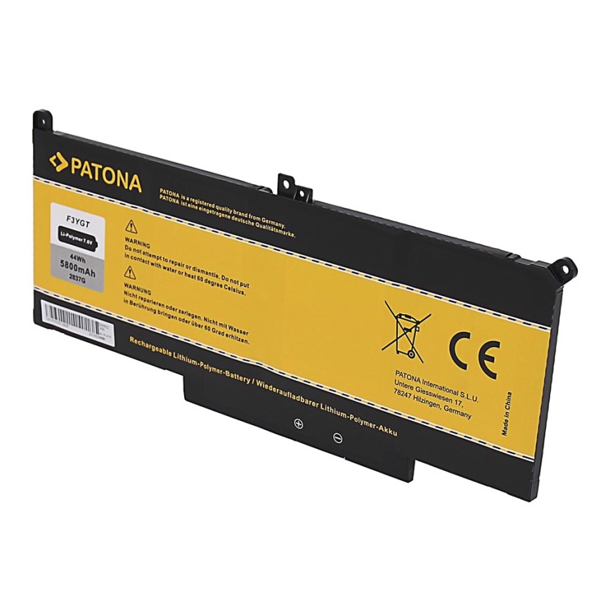 PATONA - Batterie DELL Latitude E7270/E7470 5800mAh Li-Pol 7,6V