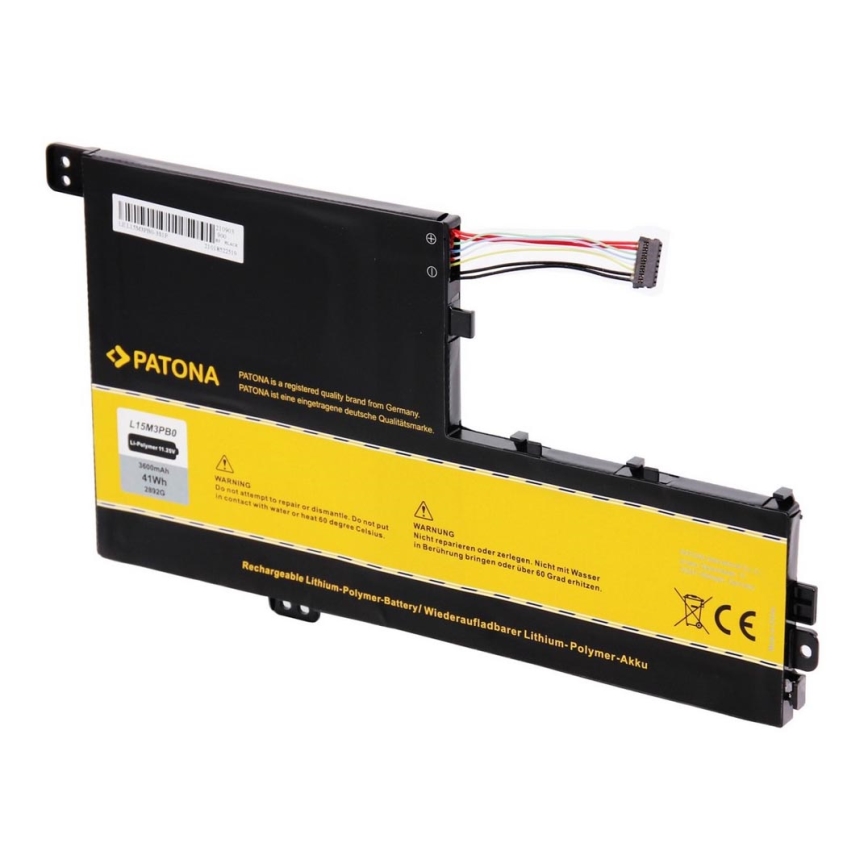 PATONA - Batterie Lenovo Ideapad 320S 3600mAh Li-lon 11,25V L15L3PB0