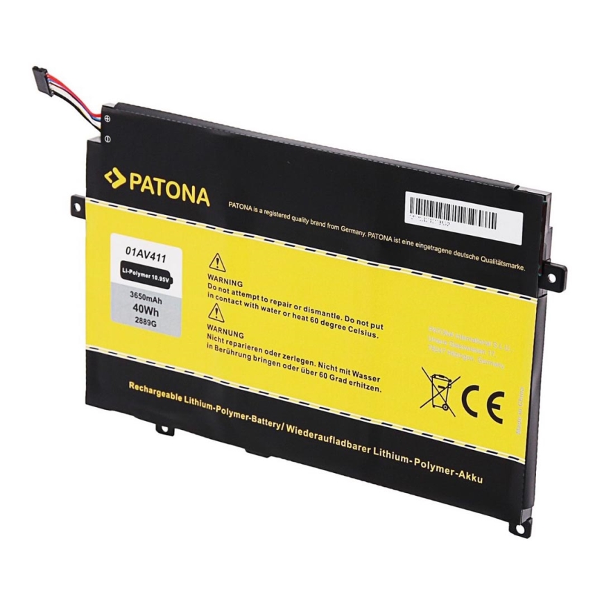 PATONA - Batterie Lenovo Thinkpad E470/E475 4400mAh Li-lon 10,95V 01AV411