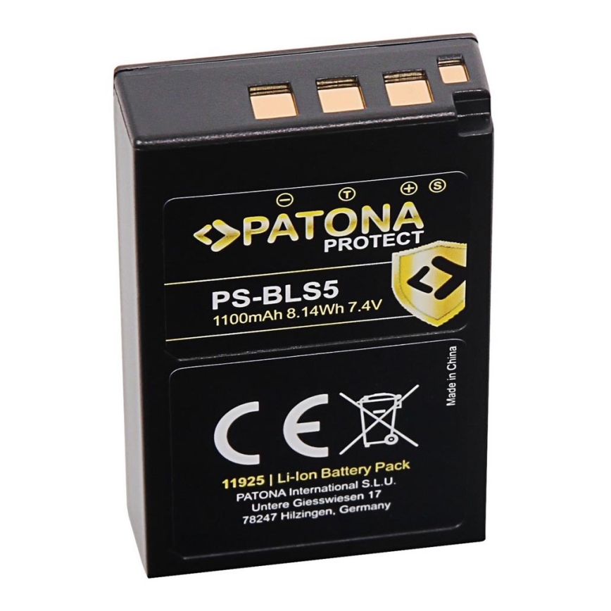 PATONA - Batterie Olympus BLS5 1100mAh Li-Ion Protect