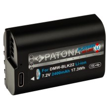 PATONA - Batterie Panasonic DMW-BLK22 2400mAh Li-Ion Platinum Chargement USB-C