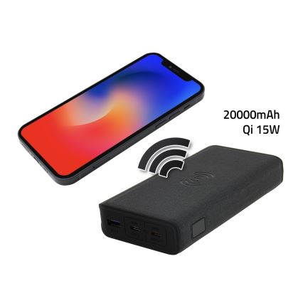 PATONA - Batterie portative 20000mAh 100W Li-lon 2xUSB-C/1x USB-A avec charge QI