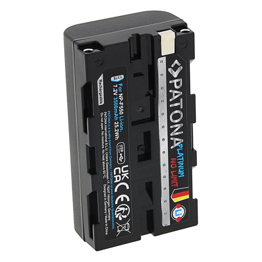 PATONA - Batterie Sony NP-F550/F330/F570 3500mAh Li-Ion Platinum Charge USB-C