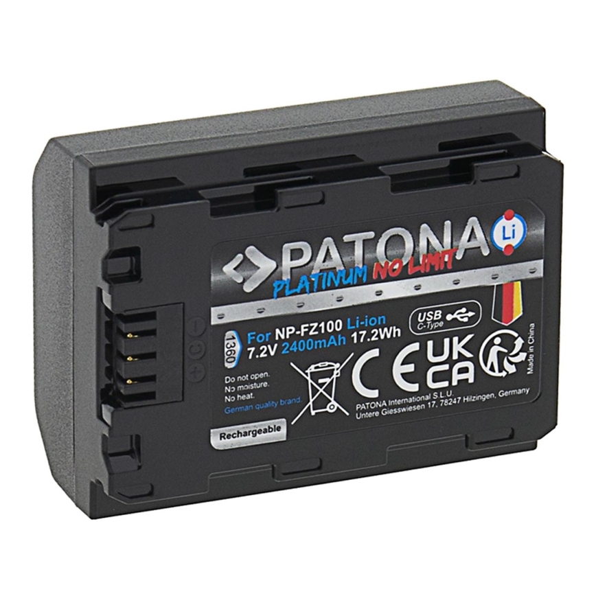 PATONA - Batterie Sony NP-FZ100 2400mAh Li-Ion Platinum USB-C