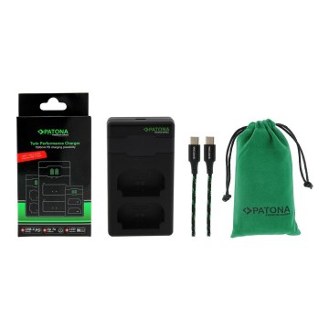 PATONA - Chargeur connecté Dual Fuji NP-W235 + câble USB-C 0,6m