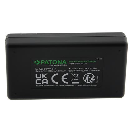 PATONA - Chargeur connecté Dual Fuji NP-W235 + câble USB-C 0,6m