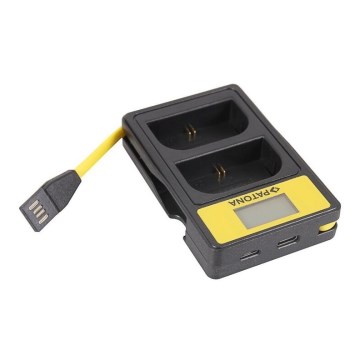 PATONA - Chargeur Double Canon LP-E6 avec LCD,USB