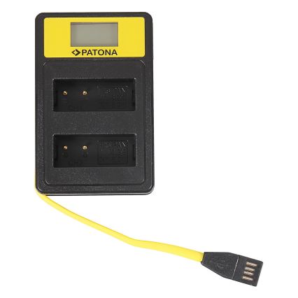 PATONA - Chargeur Double Canon LP-E6 avec LCD,USB