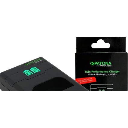 PATONA - Chargeur rapide Dual Fuji NP-W126 + câble USB-C 0,6m