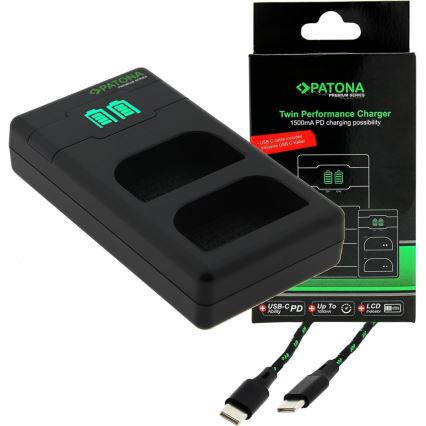 PATONA - Chargeur rapide Dual Olympus BLX-1 + câble USB-C 0,6m