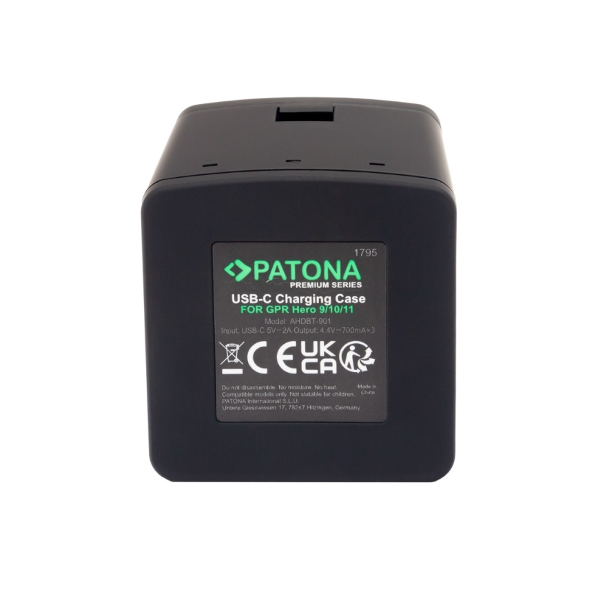 PATONA - Chargeur Triple GoPro Hero 9/Hero 10/Hero 11/Hero 12