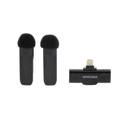 PATONA - LOT 2x Microphone sans fil avec pince pour iPhones USB-C 5V