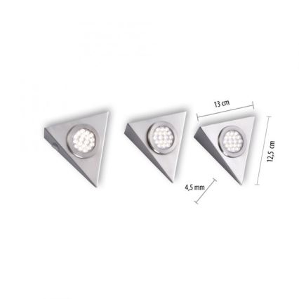 Paul Neuhaus 1119-55-3 - LOT 3x Luminaire de meuble avec un détecteur HELENA LED/2,5W/230V