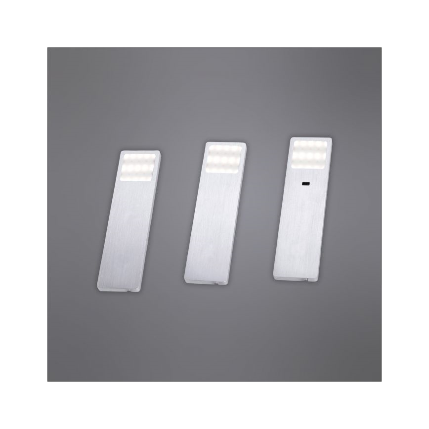Paul Neuhaus 1120-95-3 - LOT 3x Luminaire de meuble avec détecteur LED/2W/230V