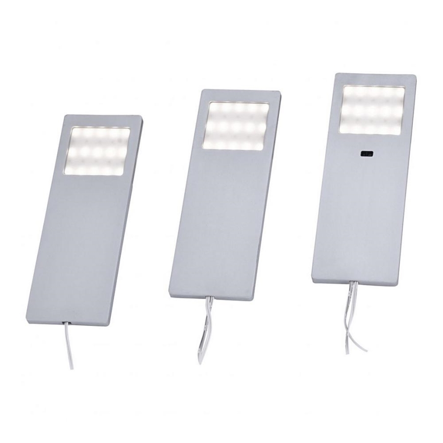 Paul Neuhaus 1121-95-3 - LOT 3x Luminaire de meuble avec un détecteur LED/2W/230V