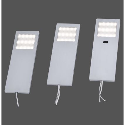 Paul Neuhaus 1121-95-3 - LOT 3x Luminaire de meuble avec un détecteur LED/2W/230V