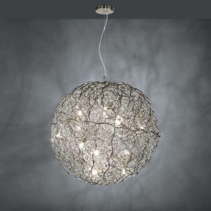 Paul Neuhaus 2019-21 - Suspension sur câble SAREA 15xG9/40W/230V argentée
