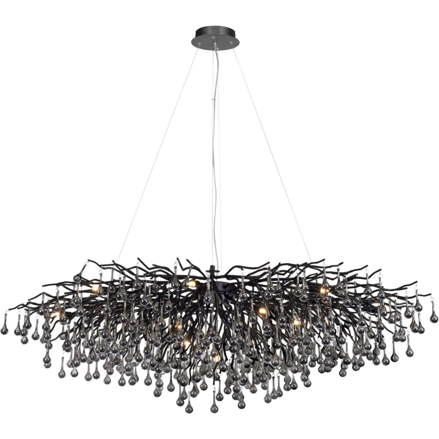 Paul Neuhaus 2031-18 - Suspension à câble ICICLE 15xG9/40W/230V 75x150 cm noire