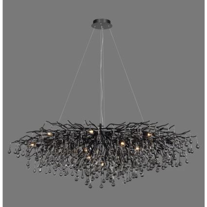 Paul Neuhaus 2031-18 - Suspension à câble ICICLE 15xG9/40W/230V 75x150 cm noire