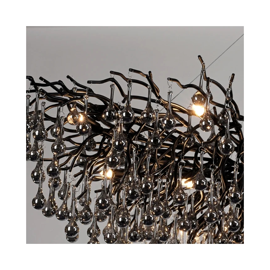 Paul Neuhaus 2031-18 - Suspension à câble ICICLE 15xG9/40W/230V 75x150 cm noire
