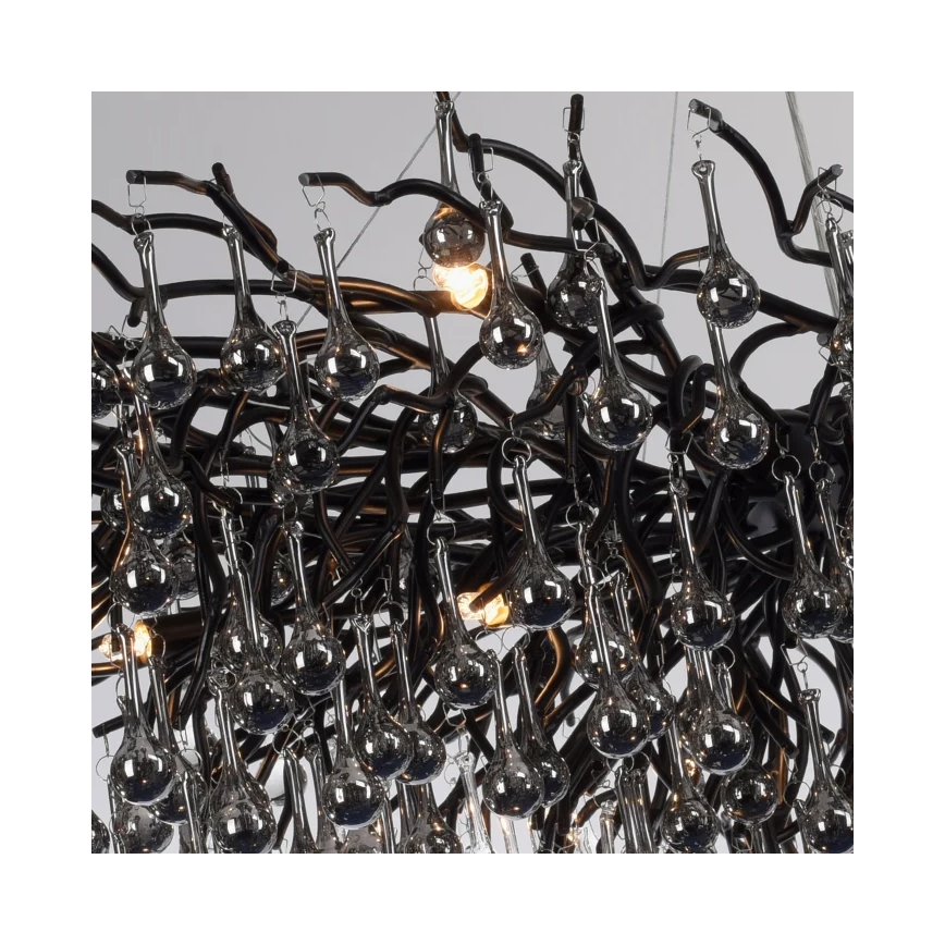 Paul Neuhaus 2031-18 - Suspension à câble ICICLE 15xG9/40W/230V 75x150 cm noire