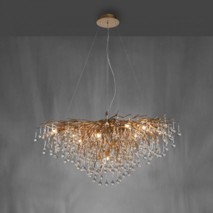 Paul Neuhaus 2192-11 - Suspension filaire ICICLE 10xG9/40W/230V 50x100 cm laiton