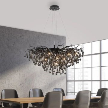 Paul Neuhaus 2192-18 - Suspension sur câble ICICLE 10xG9/40W/230V 50x100 cm noir