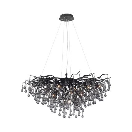 Paul Neuhaus 2192-18 - Suspension sur câble ICICLE 10xG9/40W/230V 50x100 cm noir