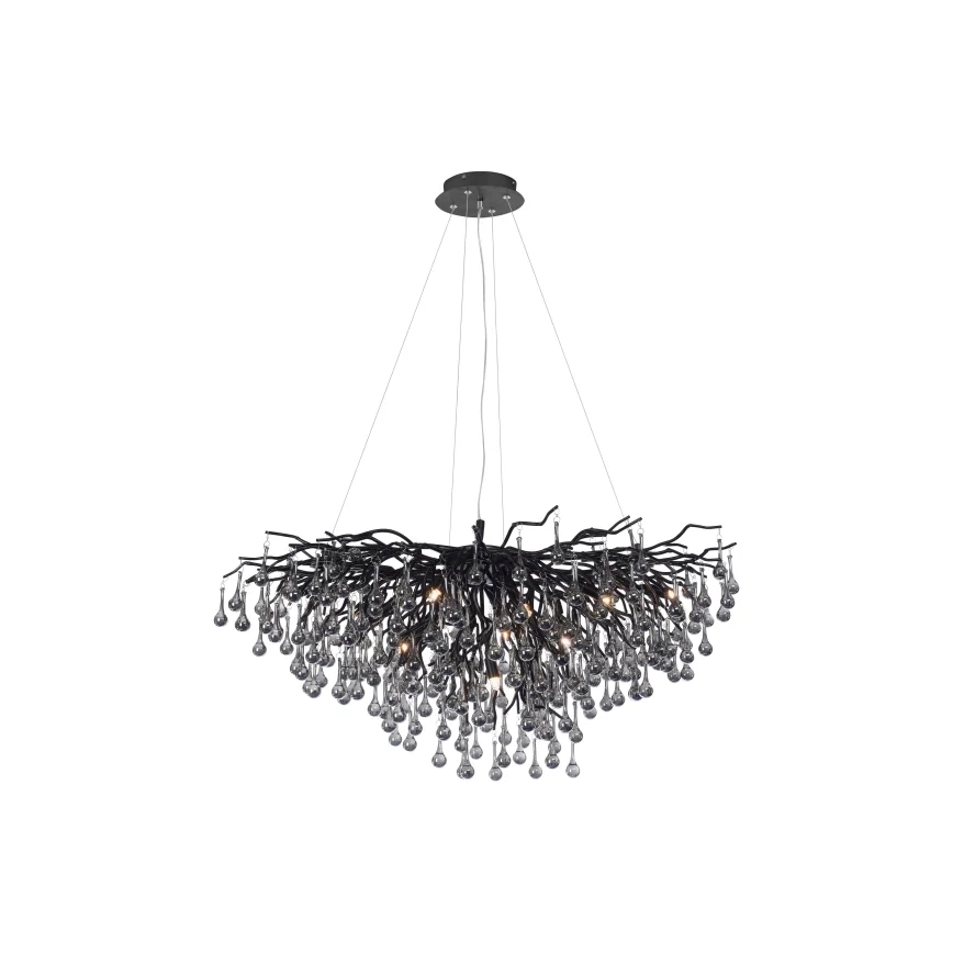Paul Neuhaus 2192-18 - Suspension sur câble ICICLE 10xG9/40W/230V 50x100 cm noir
