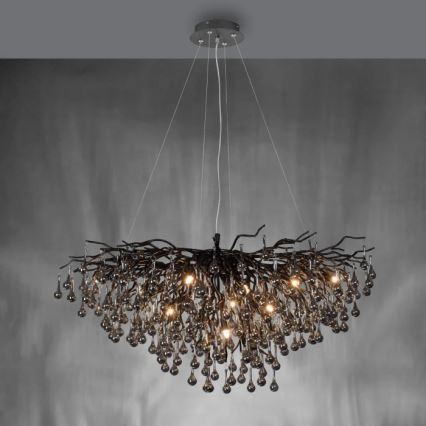 Paul Neuhaus 2192-18 - Suspension sur câble ICICLE 10xG9/40W/230V 50x100 cm noir