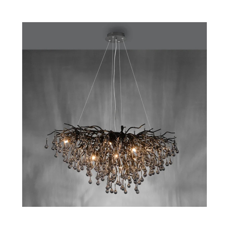 Paul Neuhaus 2192-18 - Suspension sur câble ICICLE 10xG9/40W/230V 50x100 cm noir