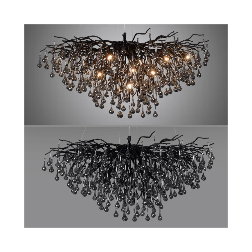 Paul Neuhaus 2192-18 - Suspension sur câble ICICLE 10xG9/40W/230V 50x100 cm noir
