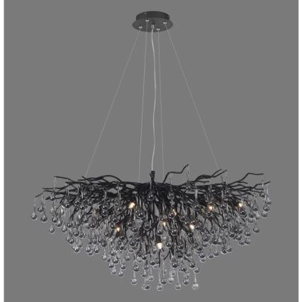 Paul Neuhaus 2192-18 - Suspension sur câble ICICLE 10xG9/40W/230V 50x100 cm noir