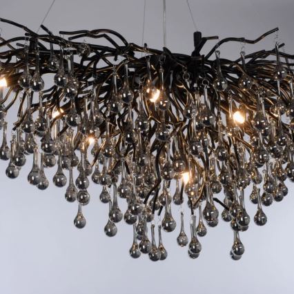 Paul Neuhaus 2192-18 - Suspension sur câble ICICLE 10xG9/40W/230V 50x100 cm noir