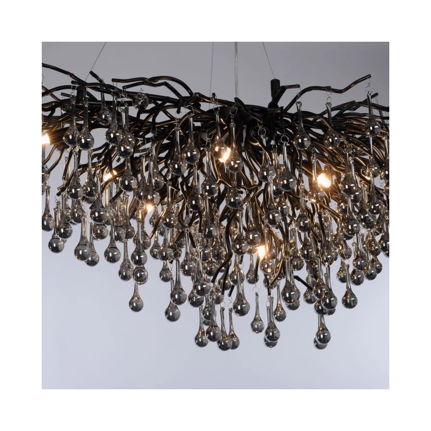 Paul Neuhaus 2192-18 - Suspension sur câble ICICLE 10xG9/40W/230V 50x100 cm noir