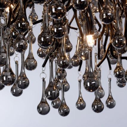 Paul Neuhaus 2192-18 - Suspension sur câble ICICLE 10xG9/40W/230V 50x100 cm noir