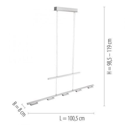 Paul Neuhaus 2446-55 - Suspension filaire LED à intensité variable INIGO 5xLED/4W/230V