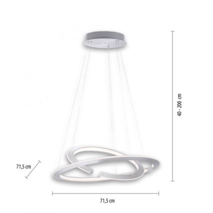 Paul Neuhaus 2491-55 - Suspension filaire à intensité variable ALESSA 2xLED/26W/230V + télécommande