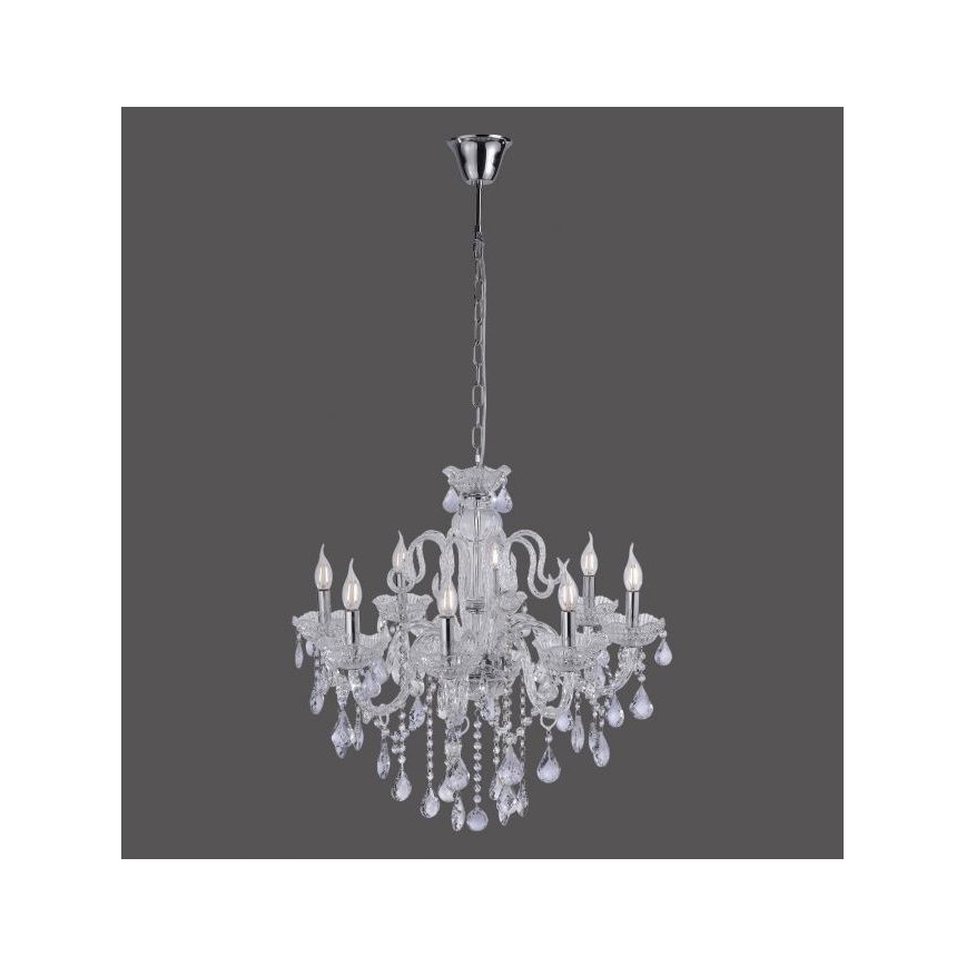 Paul Neuhaus 3081-00 - Suspension filaire en cristal GRACIA 8xE14/40W/230V