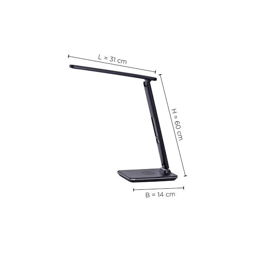 Paul Neuhaus 4595-18 - Lampe à intensité variable avec chargeur sans fil ADRIANO LED/5W/230V noire