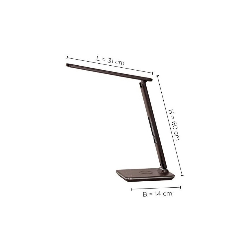 Paul Neuhaus 4595-23 - Lampe à intensité variable avec chargeur sans fil ADRIANO LED/5W/230V marron